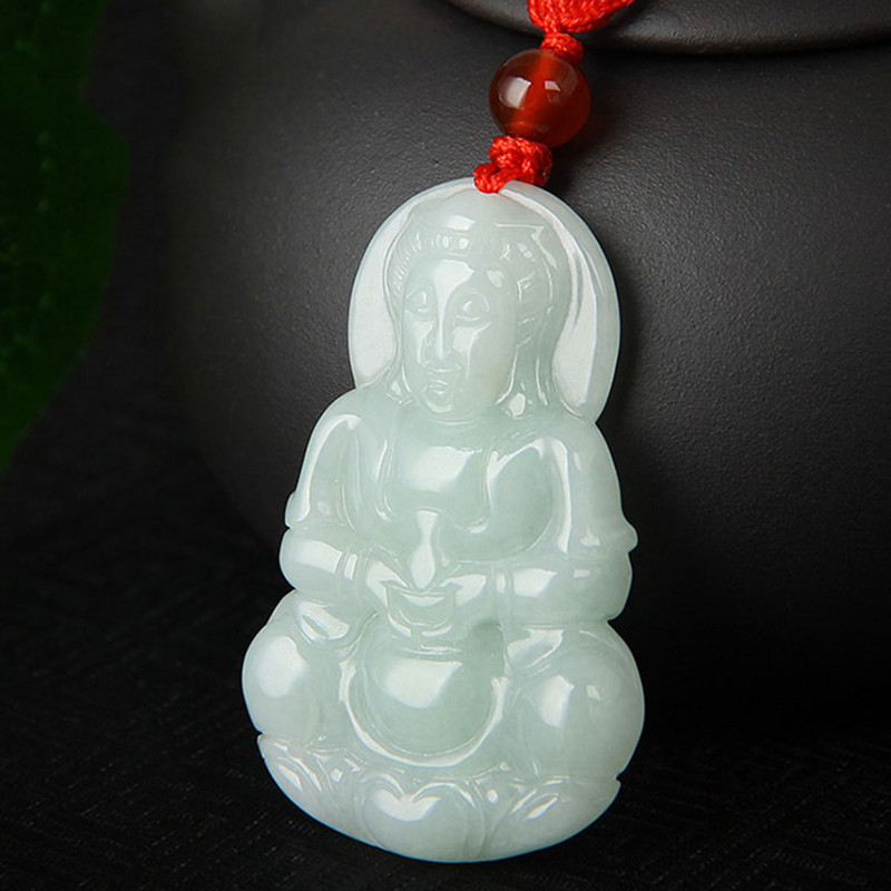 永幸手工雕刻观音翡翠吊坠