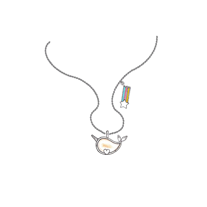 古耐 彩虹小鲸鱼项链