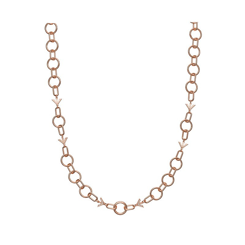 阿玛尼 玫瑰金个性项链