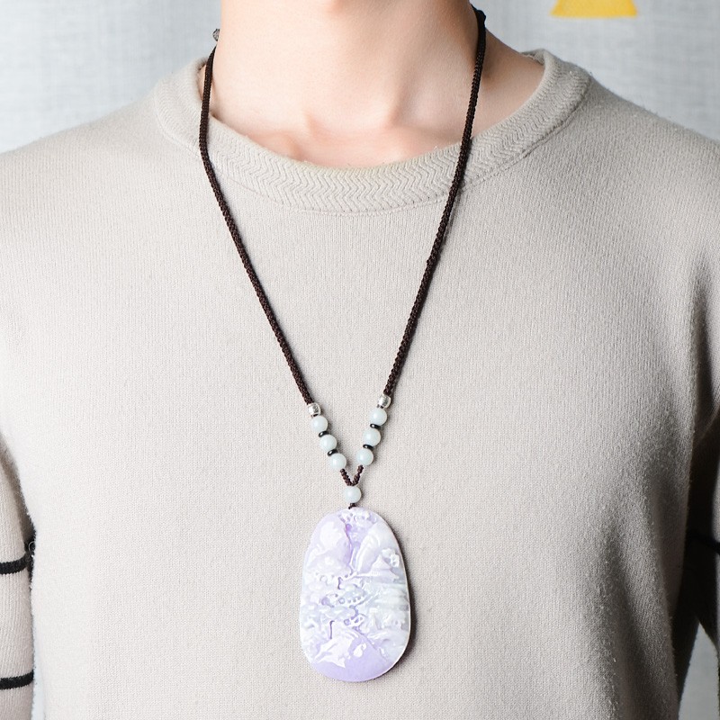 可玉可求 山水牌 翡翠吊坠