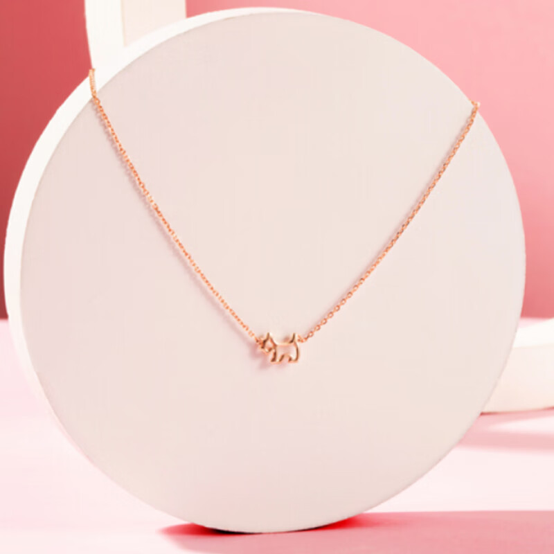 瑷嘉莎 玫瑰金配色项链