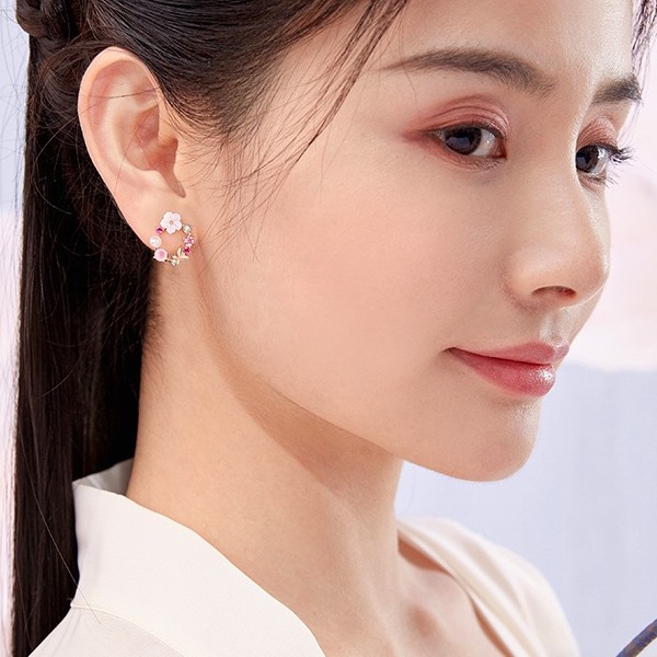 银千惠 纯银花环耳环