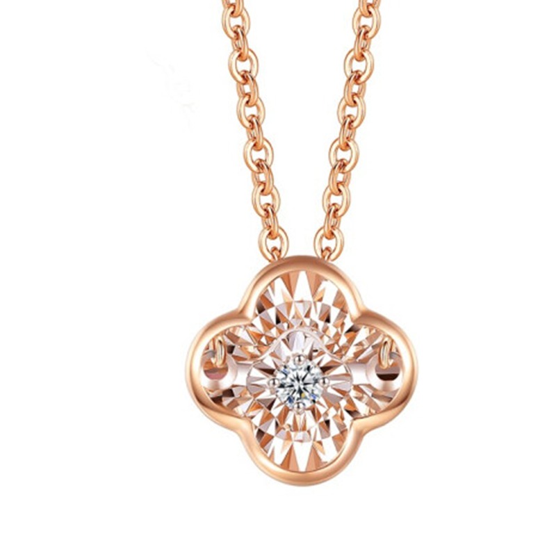 宝拉布菲 玫瑰金钻 项链