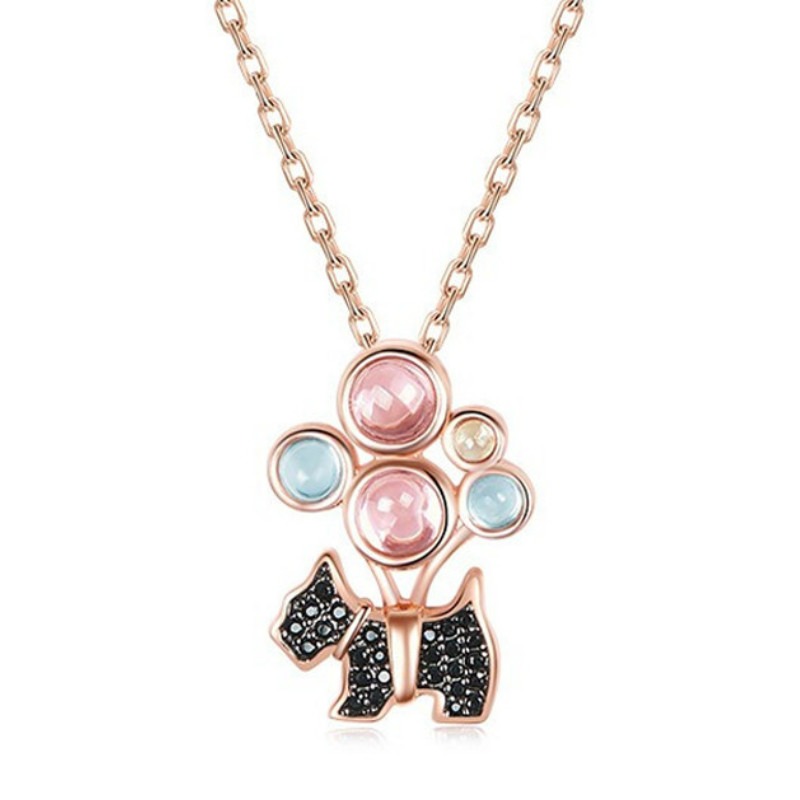 瑷嘉莎飞屋环游黑色锁骨链