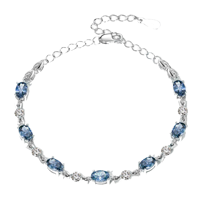 Qlady 蓝水晶纯银手链