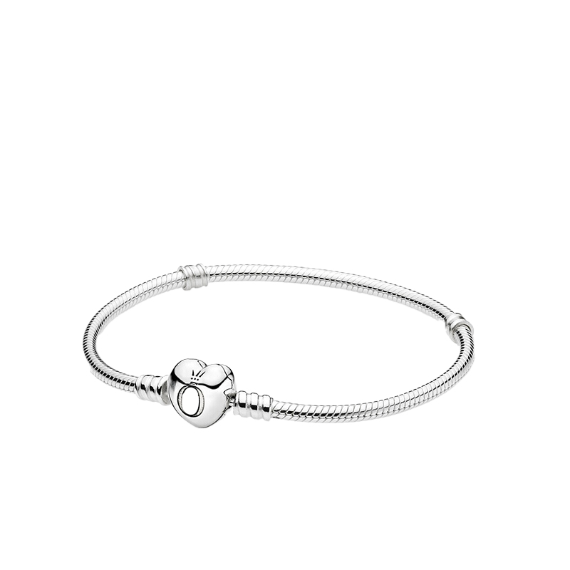 潘多拉心形扣银手链