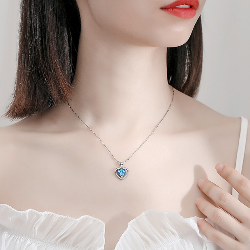 菲恩娜海洋之心女士银饰锁骨链