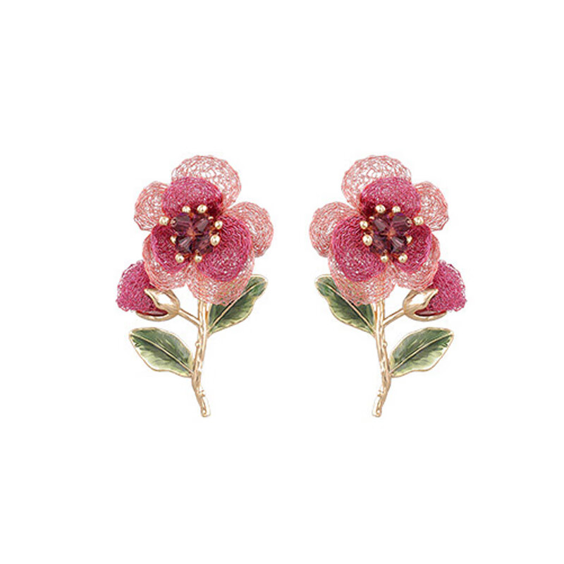 茜子 山茶花耳饰