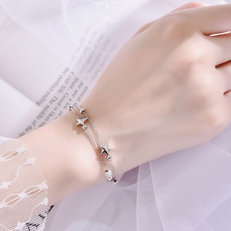 银千惠 纯银星星 手链