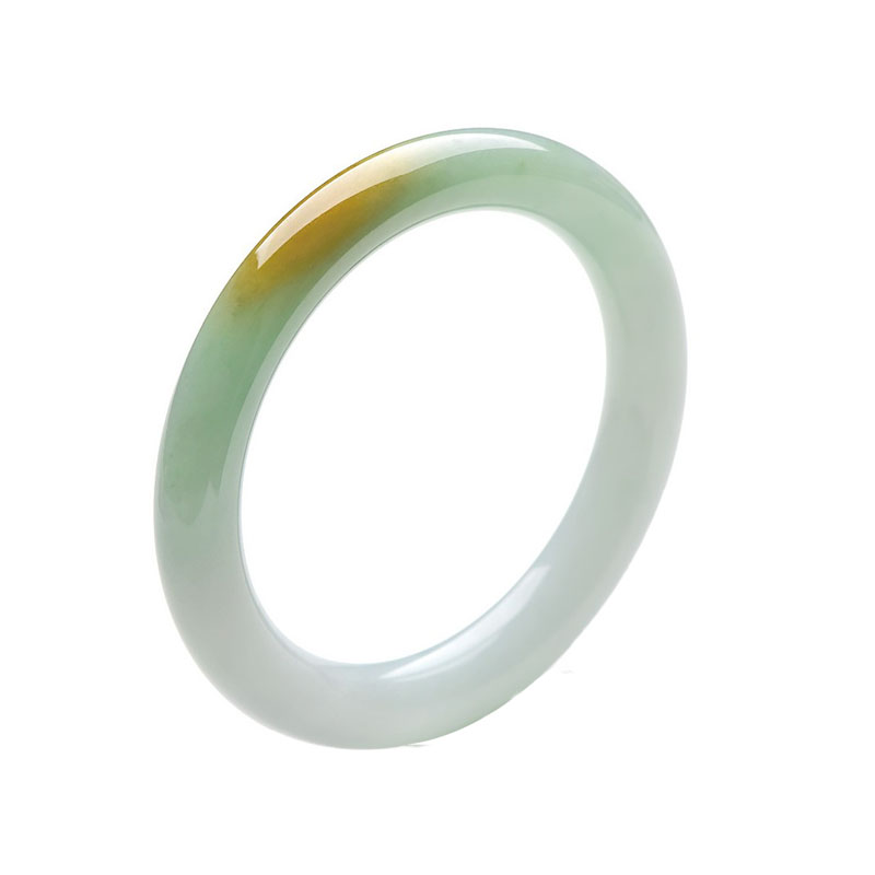 可玉可求 冰底飘黄翡翠手镯