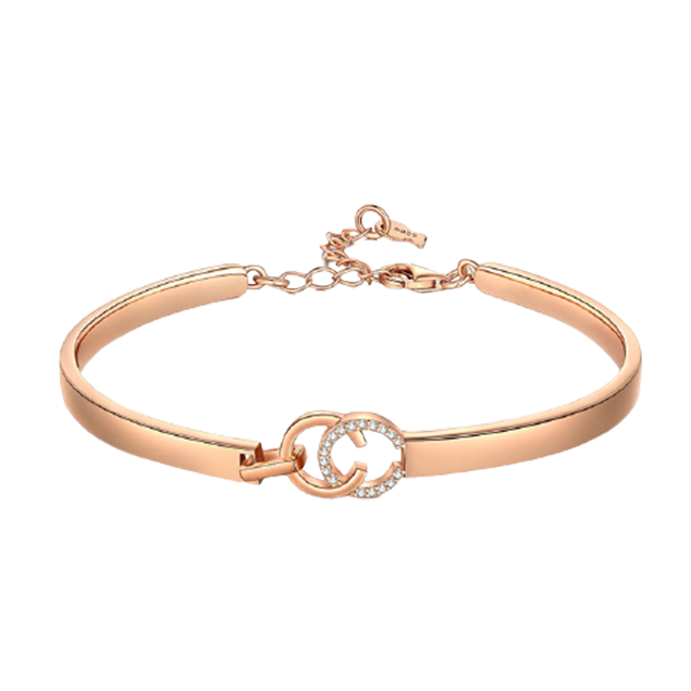 T400 双C玫瑰金手链