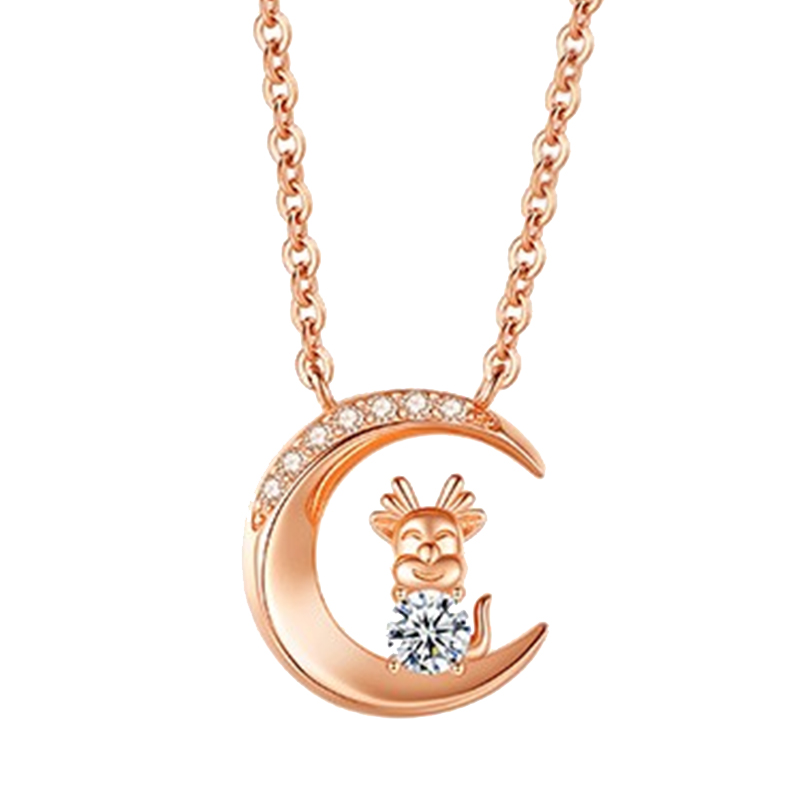 圣雅罗 星月小金龙 项链