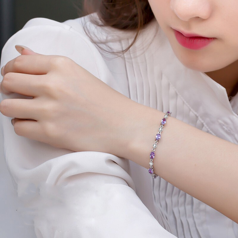 Qlady 紫水晶纯银手链