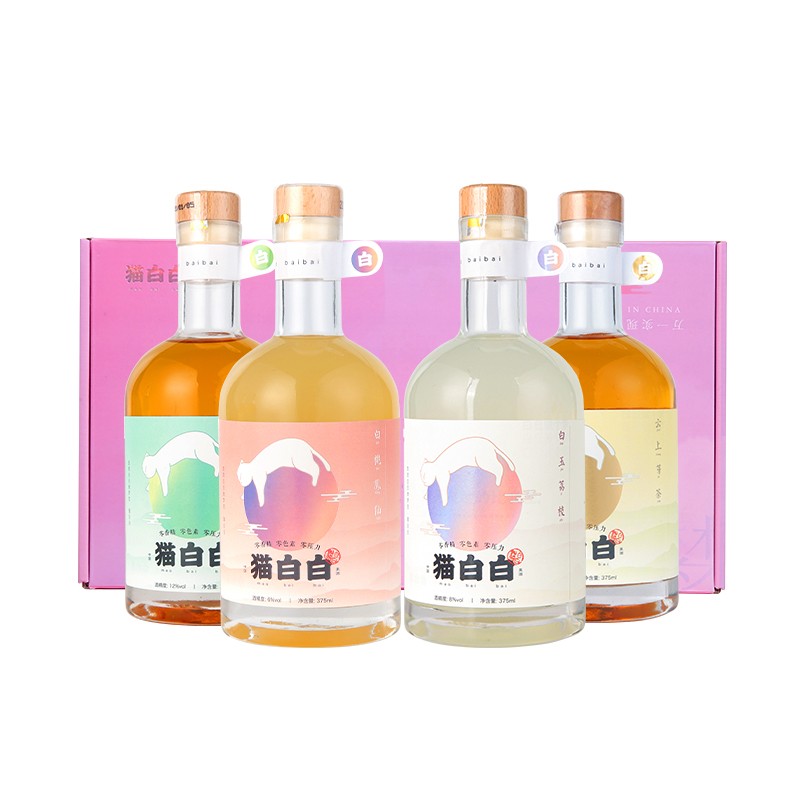 猫白白 四味礼盒低度微醺果酒