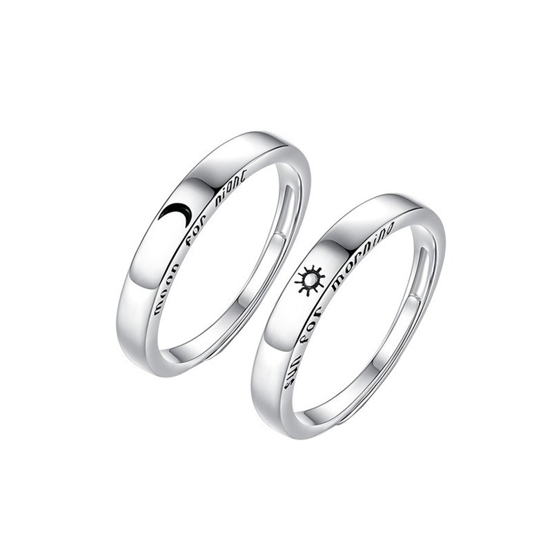 妮洛雅轻奢日月情侣戒指