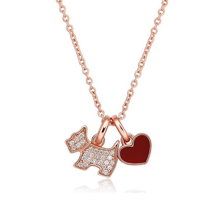 瑷嘉莎 爱心小狗时尚项链