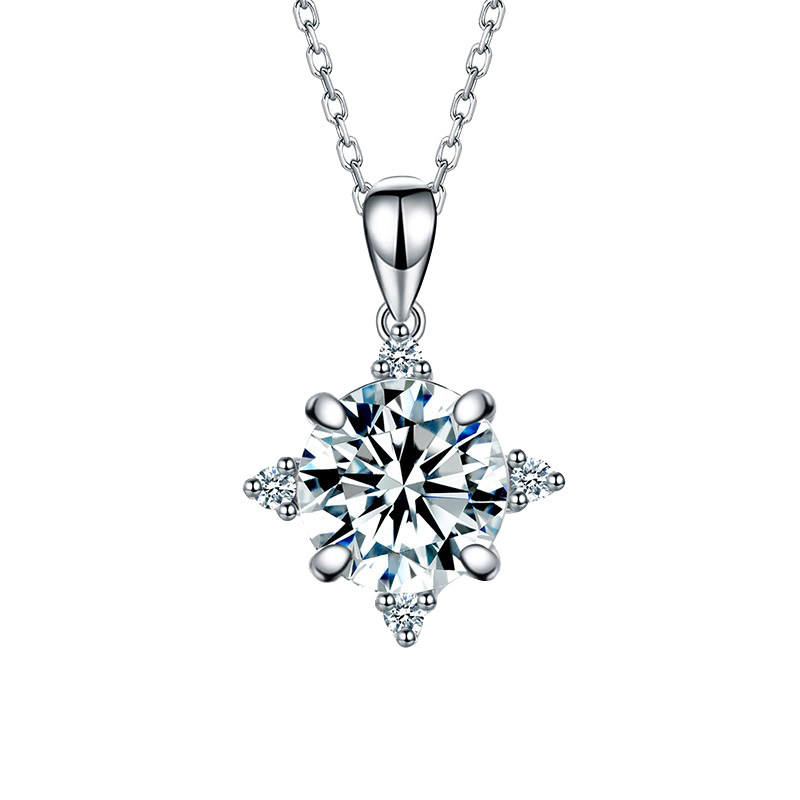 T400 八芒星莫桑石 项链