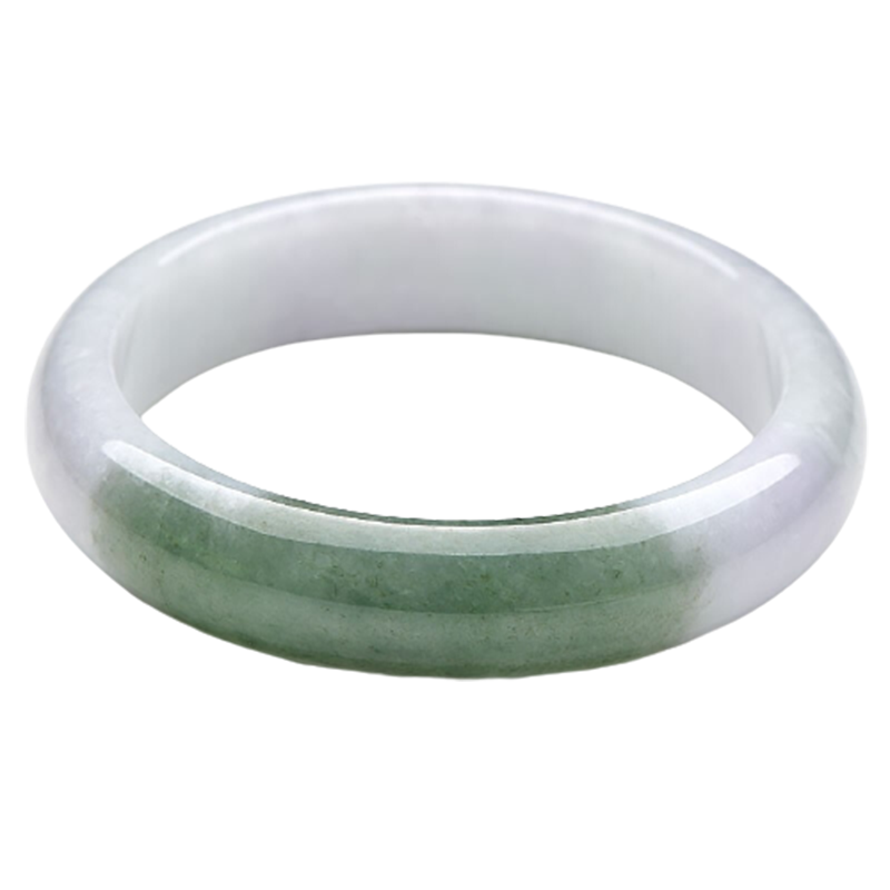 千载一玉 半油绿翡翠手镯