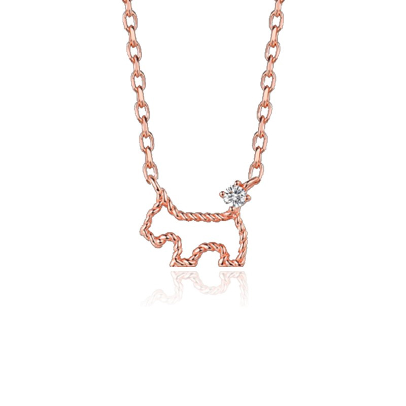 瑷嘉莎 镂空小狗项链