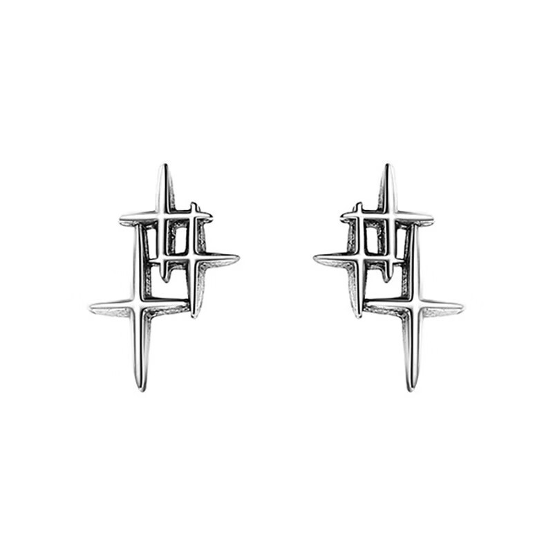 晓色 十字星星耳饰