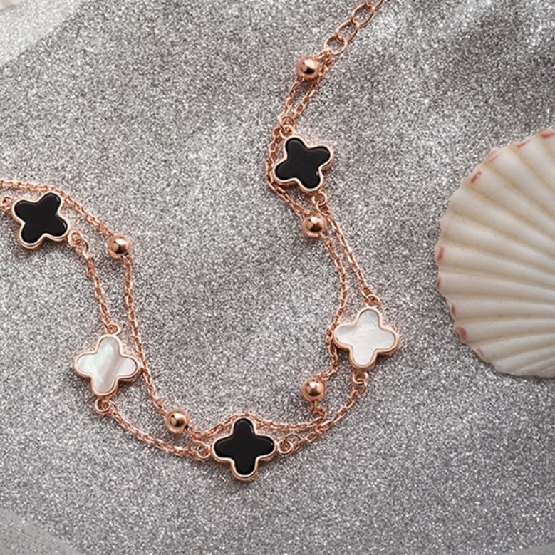 柯芙尼双色四叶草手链