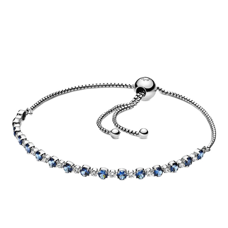 潘多拉蓝色和透明闪耀手链