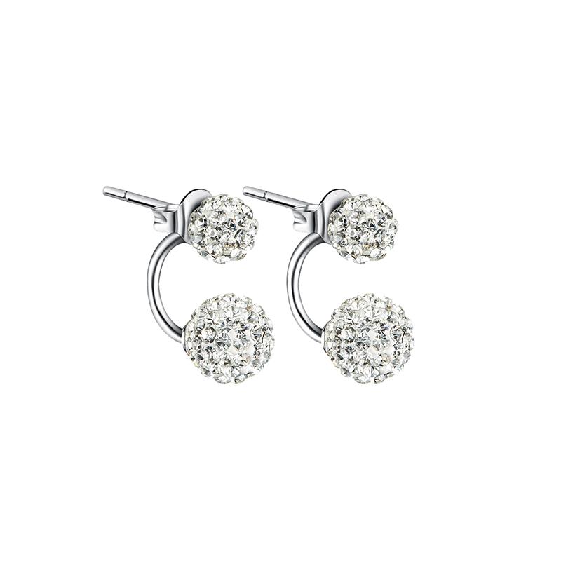 饰尚e族 白色钻球耳饰