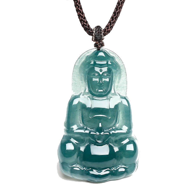 东方雅翠冰种蓝水翡翠吊坠