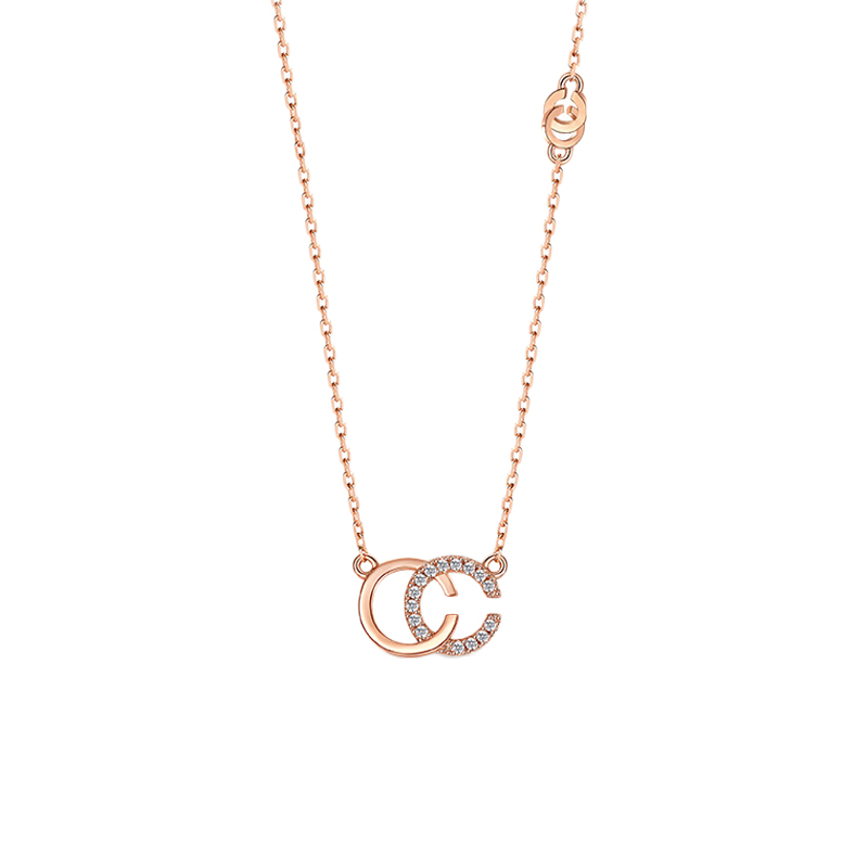 T400 双C字母银项链