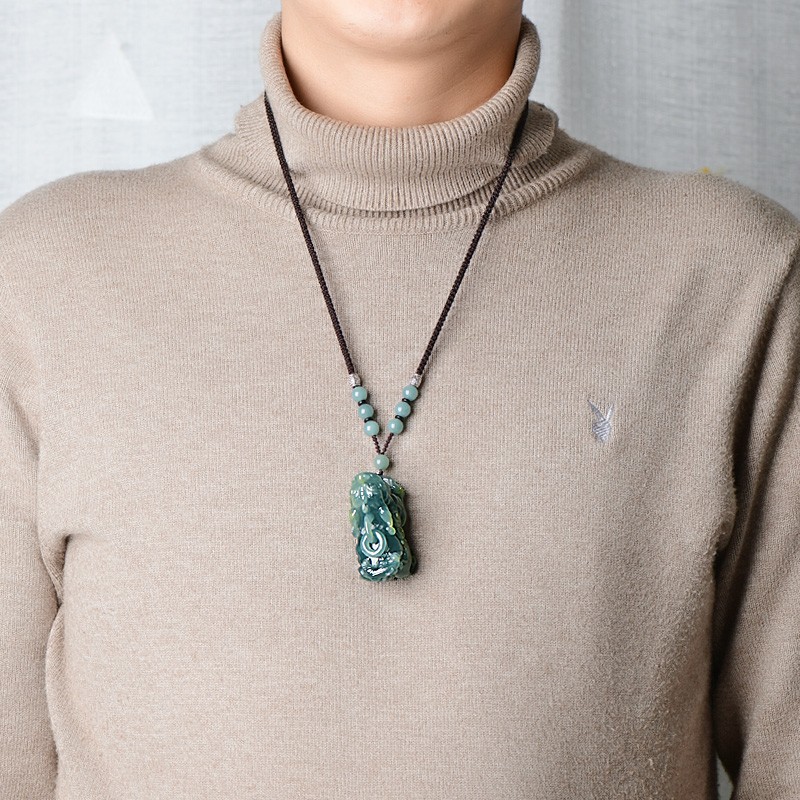 可玉可求 冰底蓝水翡翠吊坠