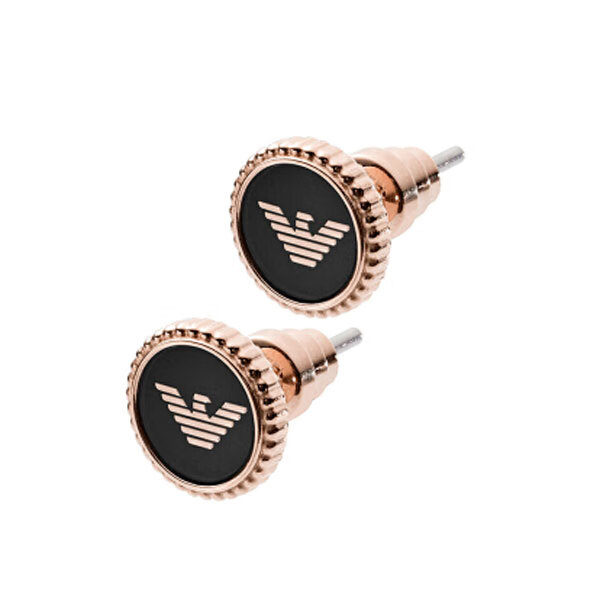 阿玛尼 玫瑰金鹰标耳钉