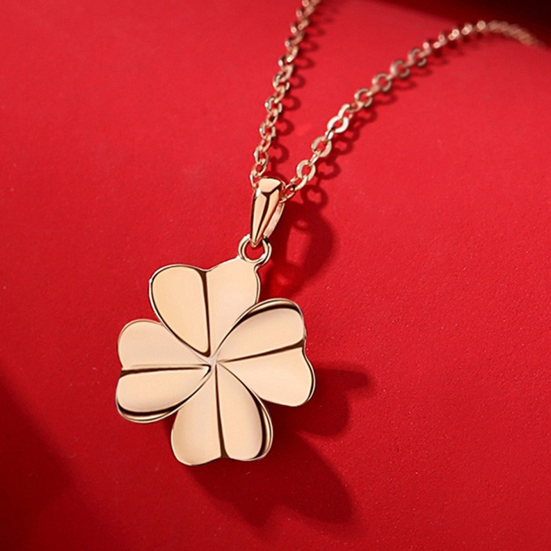 瑞诺18K彩金四叶草项链