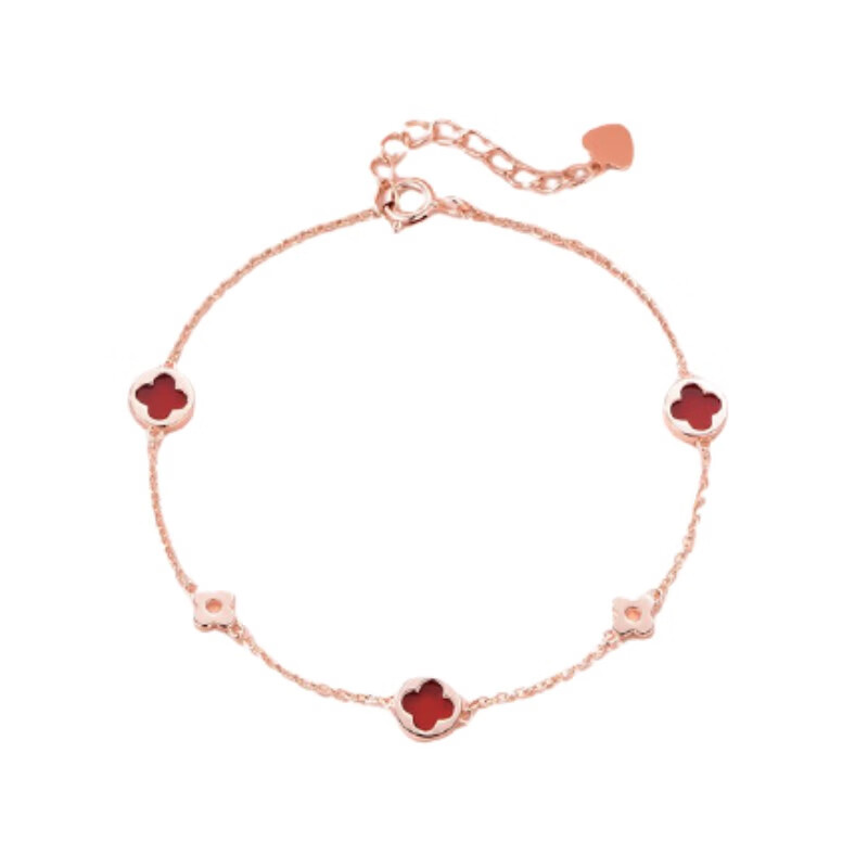 爱的约定红玛瑙四叶草手链