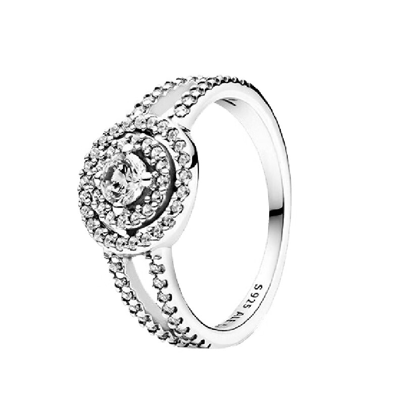 潘多拉925银闪耀双环戒指