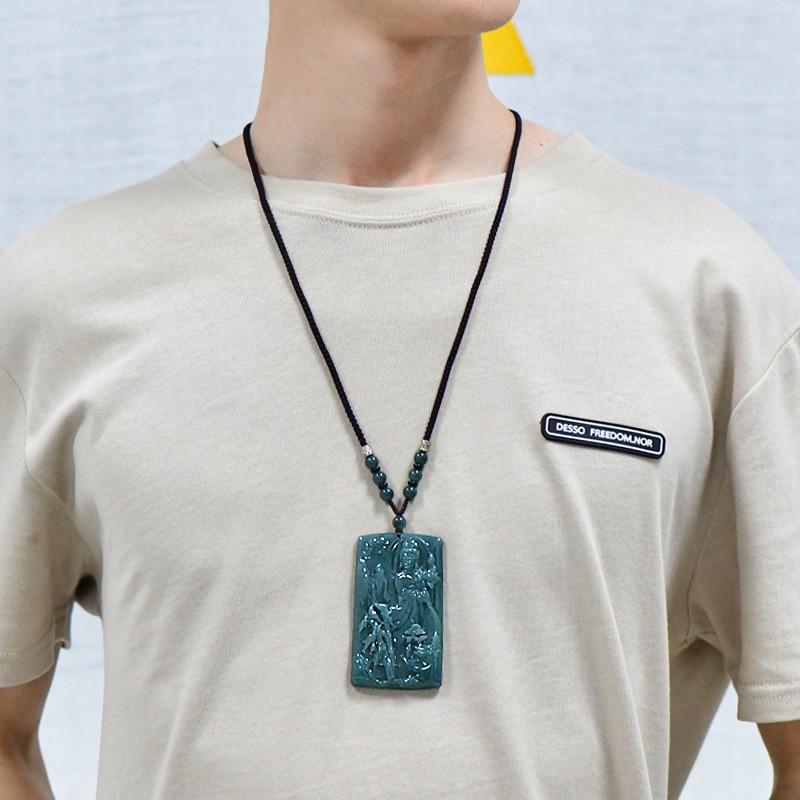 可玉可求 冰油绿色 翡翠吊坠