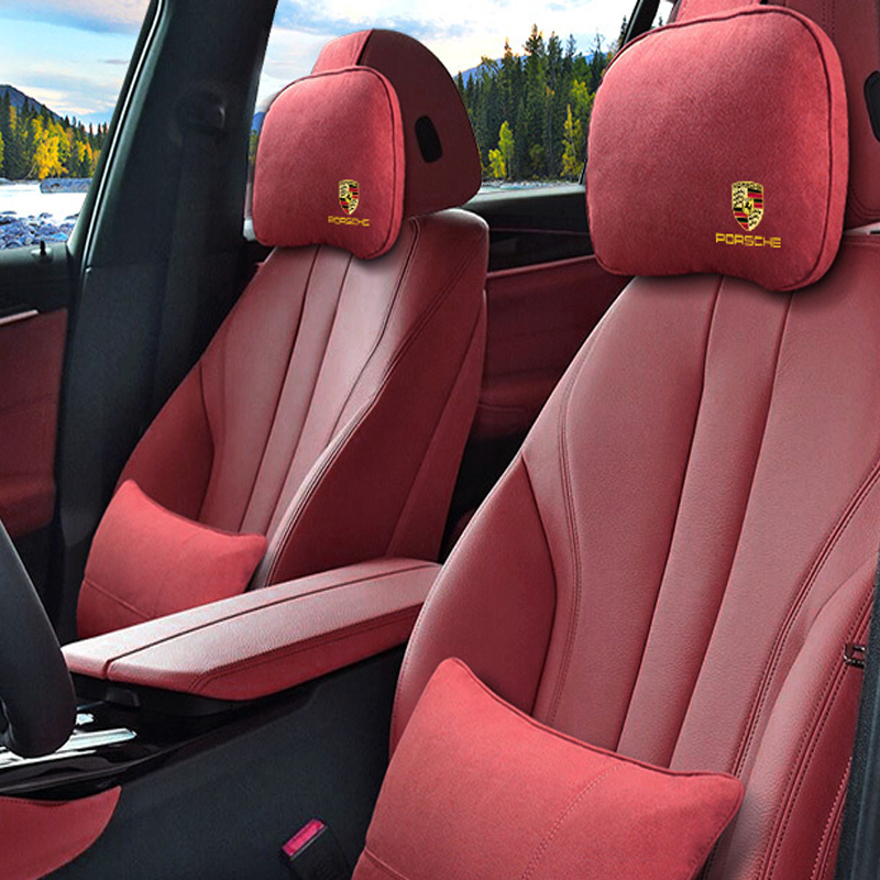 憨松 翻毛皮 汽车腰靠