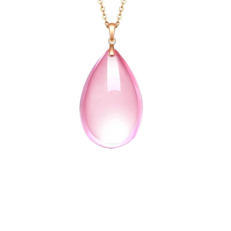 阿梵尼 玫瑰金芙蓉石吊坠 项链