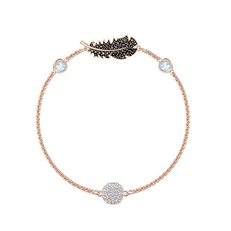 施华洛世奇 黑色羽毛手链