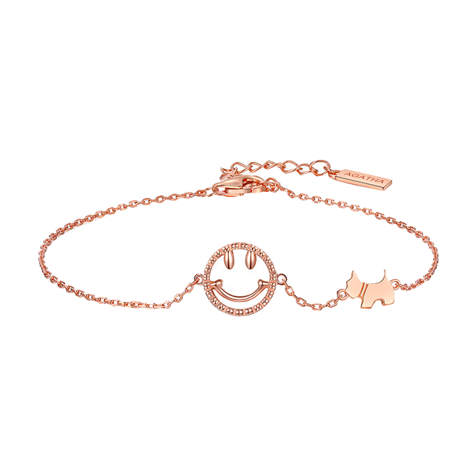 AGATHA 镂空笑脸手链