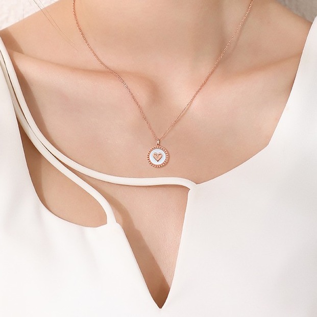 Mymiss 玫瑰金币项链