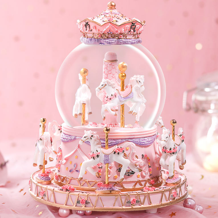 音美美 旋转木马飘雪音乐盒