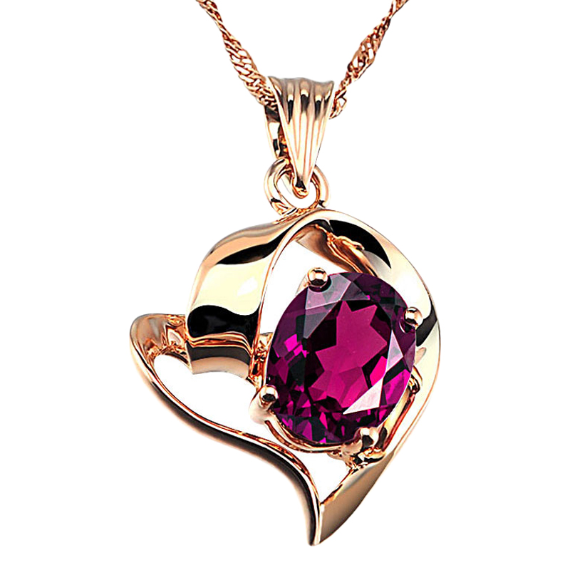 JOLEE 石榴石玫瑰金项链