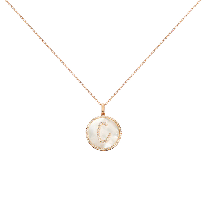 AJIDOU 贝壳圆牌 项链