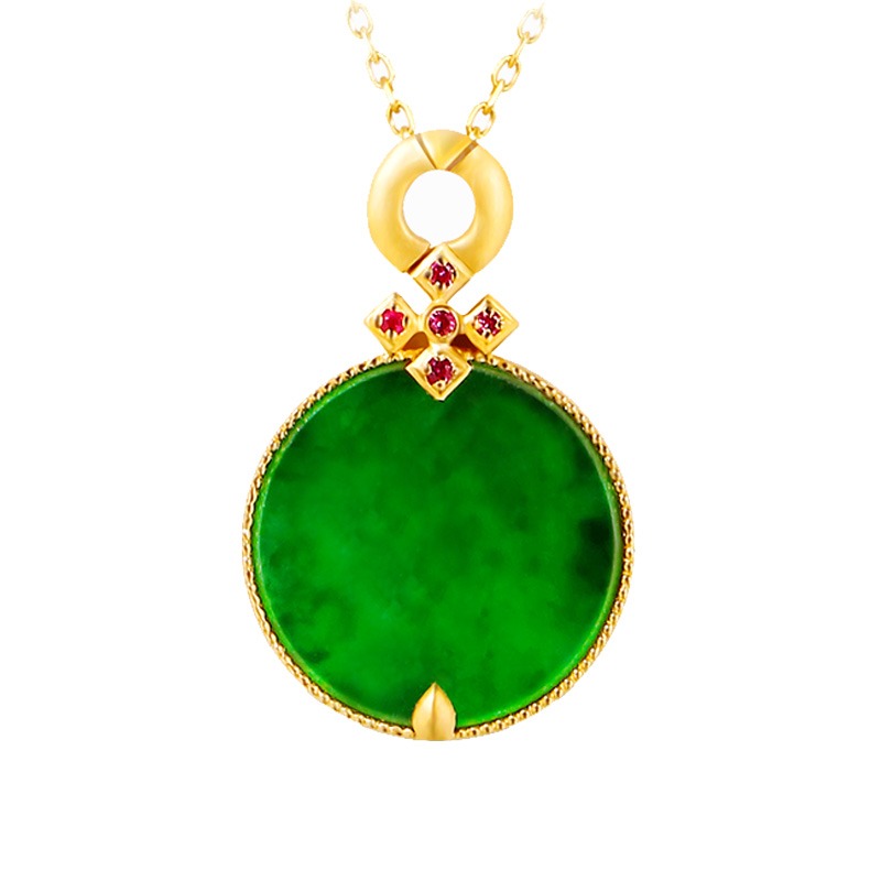 玉和祥 18K金链 翡翠吊坠