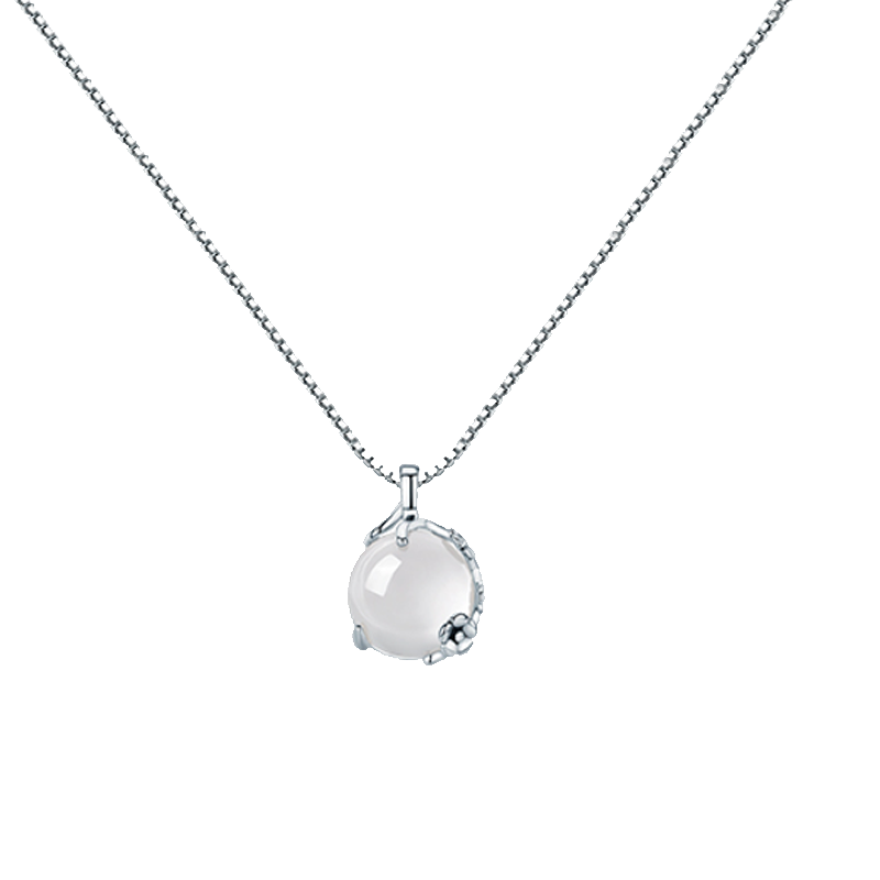 Djin 白玉髓银 项链