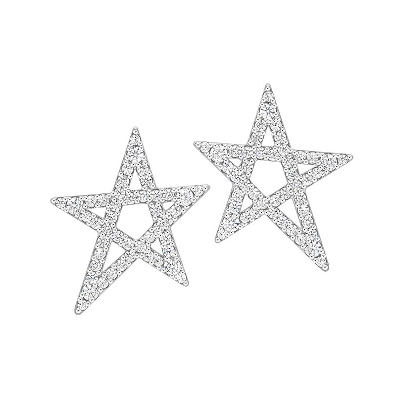 何方珠宝 星星925银耳饰