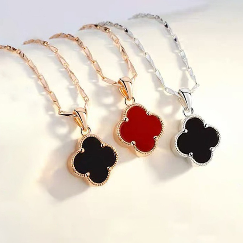 莞晗红玉髓玫瑰金简约锁骨链