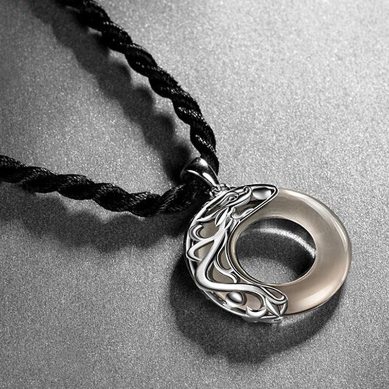 银千惠纯银黑曜石个性项链