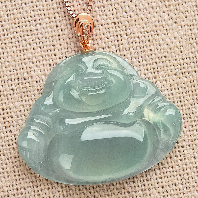 绿翠玉楼 笑佛翡翠吊坠