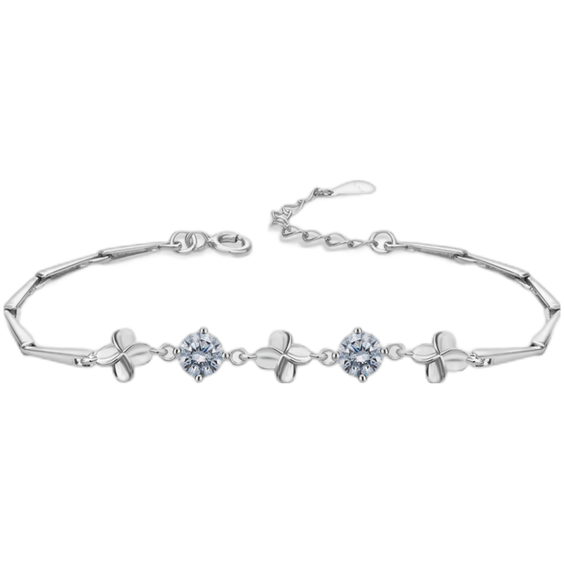 老银坊 幸运草手链